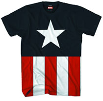 Image: Captain America: Tee Caps T-Shirt Navy  (L)