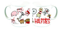 Image: Roman Dirge Mug: Halfsies 