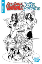 Image: Red Sonja and Vampirella Meet Betty and Veronica #3 (incentive cover - Braga B&W) (20-copy)  [2019] - Dynamite