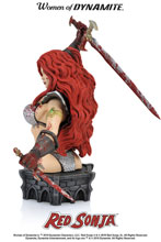 Image: Women of Dynamite Resin Bust: Red Sonja by Arthur Adams  (Blood Splattered Variant)) - Dynamite