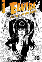 Image: Elvira: Mistress of the Dark #7 (incentive cover - Royle B&W) (20-copy) - Dynamite