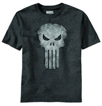 Image: Punisher: Pun Skull PX T-Shirt Charcoal  (M)