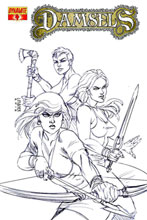 Image: Damsels #4 (25-copy Linsner sketch incentive cover) (v25)