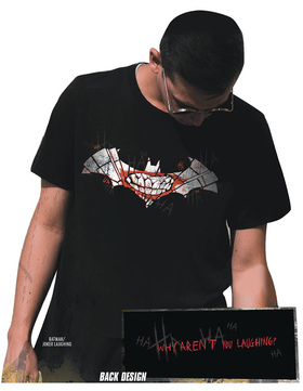 Image: Batman/Joker T-Shirt: Laughing Symbol  (S) - Graphitti Designs