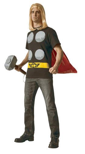 Image: Marvel T-Shirt w/Cape: Thor  (XL) - Rubies Costumes Company Inc
