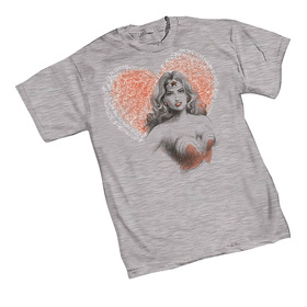 Image: Wonder Woman T-Shirt: Heart  (L) - Graphitti Designs