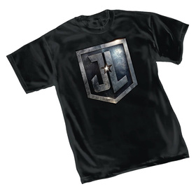 Image: Justice League T-Shirt: Shield  (L) - Graphitti Designs