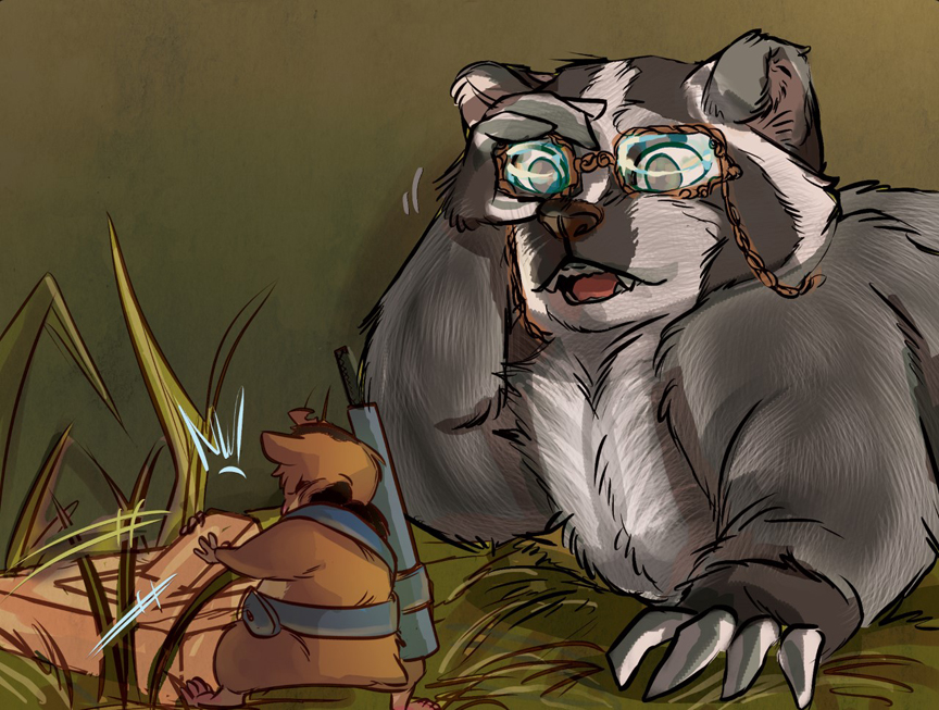 Yes, a badger with glasses