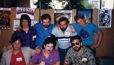 Bottom L to R: Gary Kwapisz, Tim Harkins, Chuck Dixon. Top L To R: Tom Lyle, Tim Truman, Beau Smith, John K. Snyder III