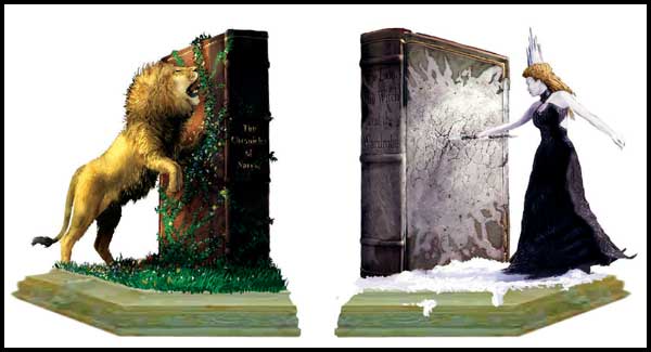 Image: Narnia WETA Statue: Lion & Witch Bookends  - 