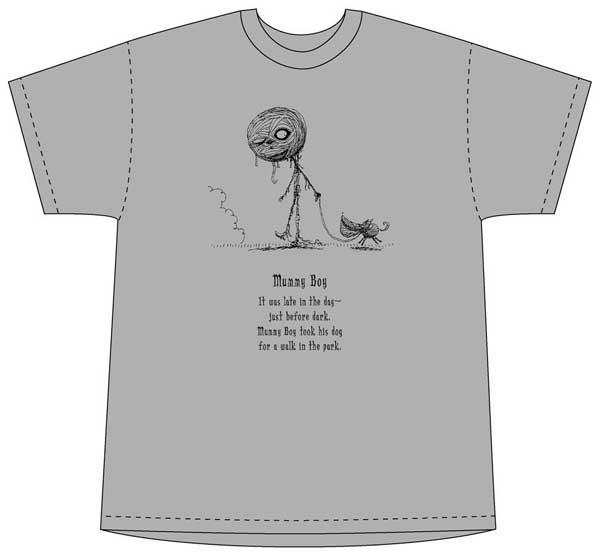 Image: Tim Burton Mummy Boy Gray T-Shirt  (XXL) - 