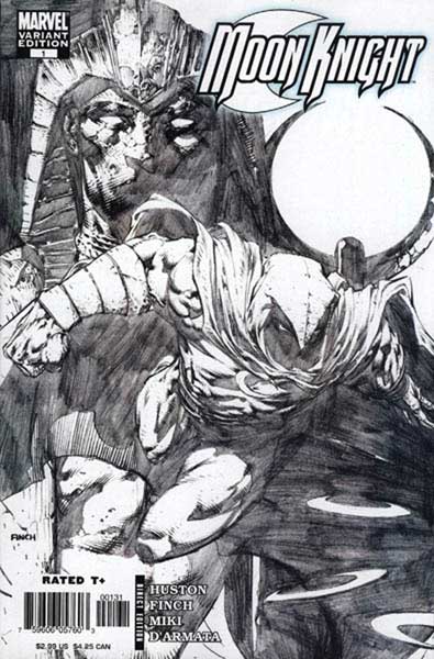 Image: Moon Knight #1 (David Finch 1:20 sketch variant cover) - Marvel Comics