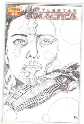 Image: Battlestar Galactica #3 (Adriano Batista Sketch incentive cover) - D. E./Dynamite Entertainment