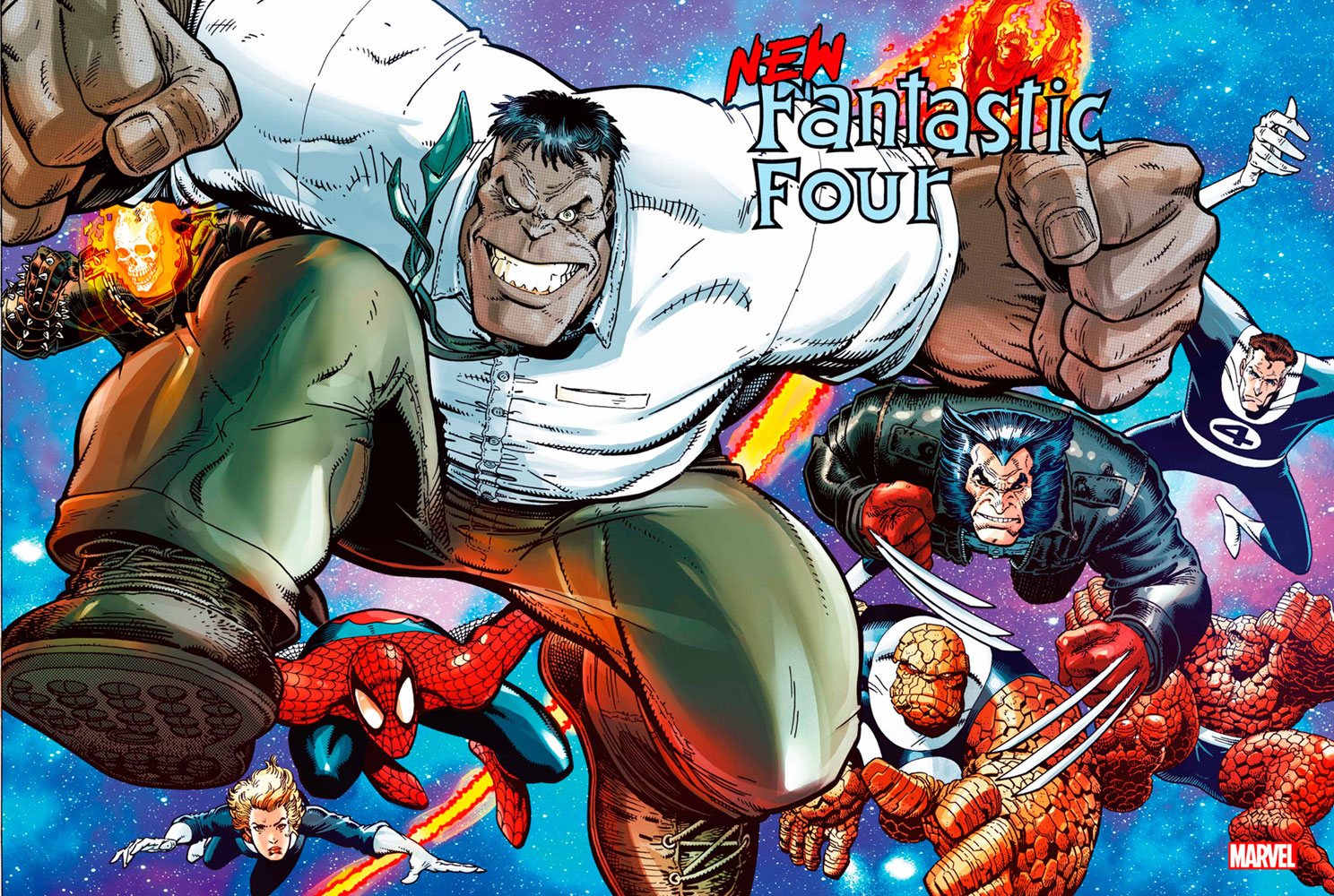 Image: New Fantastic Four #1 (incentive 1:100 Hidden Gem cover - Art Adams)  [2022] - Marvel Comics
