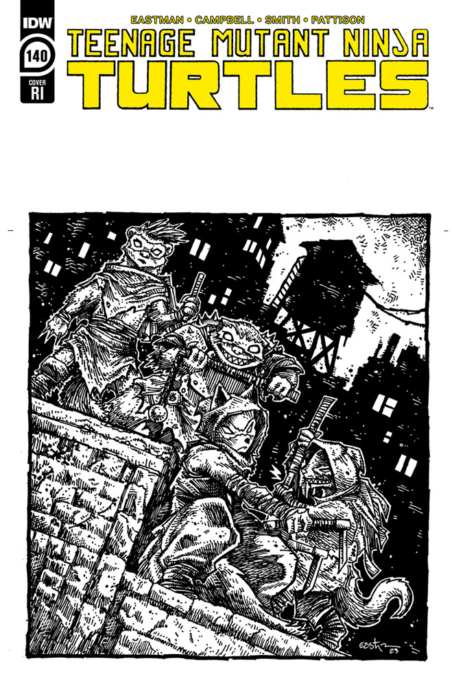 Image: Teenage Mutant Ninja Turtles #140 (cover E incentive 1:50 - B&W Eastman) - IDW Publishing