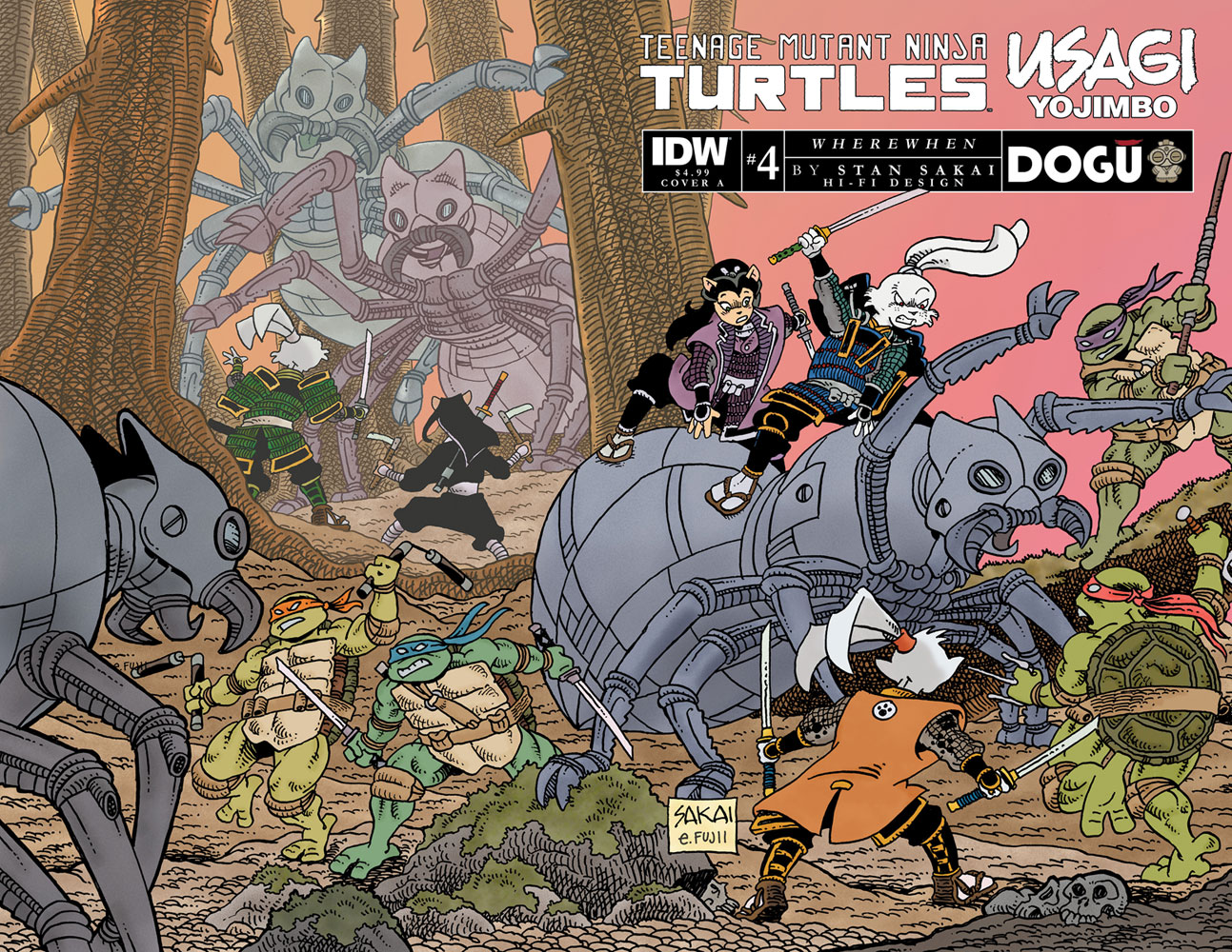 Image: Teenage Mutant Ninja Turtles / Usagi Yojimbo: Wherewhen #4 (cover A - Sakai) - IDW Publishing