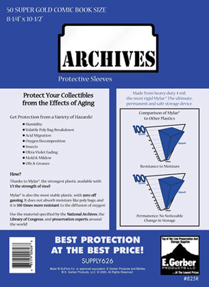 Image: Archives Sleeves: Super Gold Size  (8-1/4x11) (50) - 