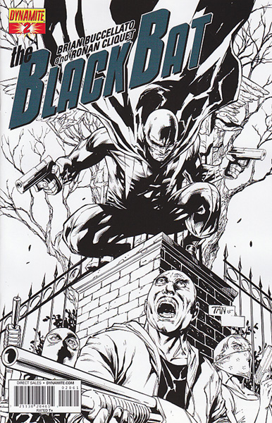 Image: Black Bat #2 (25-copy Tan B&W incentive cover) - Dynamite