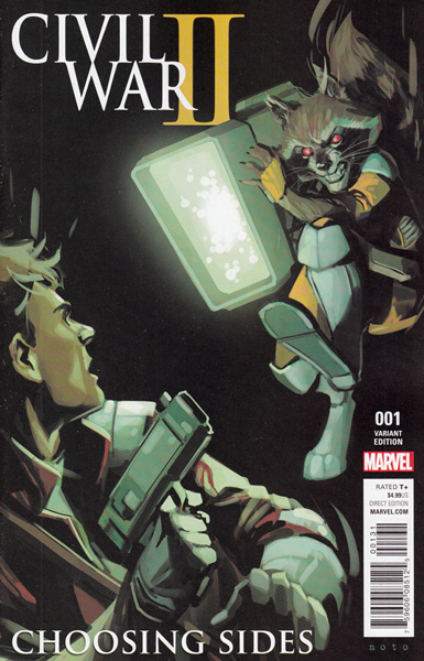 Image: Civil War II: Choosing Sides #1 (Noto Rocket Raccoon vs. Star-Lord variant cover)  [2016] - Marvel Comics