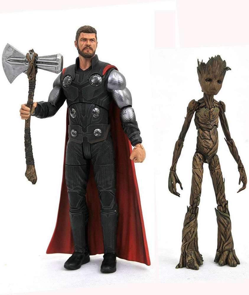 Image: Marvel Select Action Figure: Avengers Infinity War - Thor & Groot  - Diamond Select Toys LLC