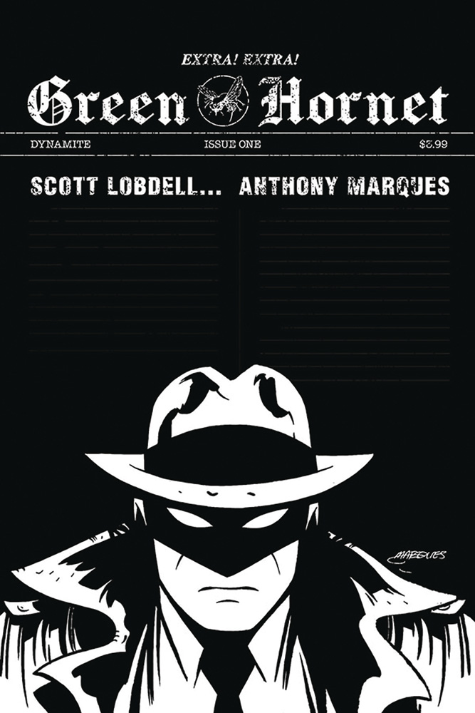 Image: Green Hornet Vol. 03 #1 (incentive 1:20 cover - Marques B&W)  [2020] - Dynamite