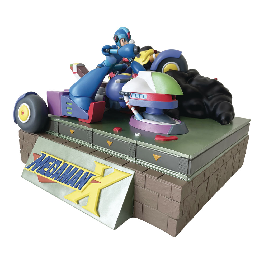 Image: Mega Man Megaman X on Rider Chaser Statue Diorama  - Icon Heroes