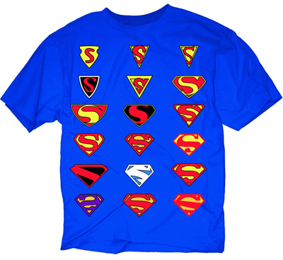 Superman Jersey, Warner Brothers, Blue, Large, SS, Emblems