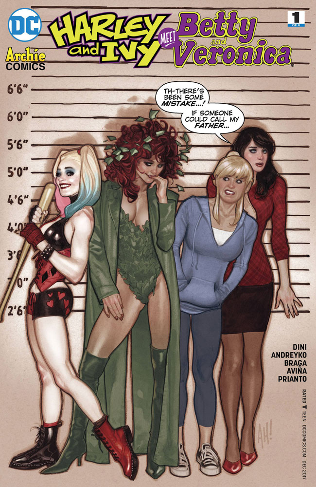 Image: Harley & Ivy Meet Betty & Veronica #1 (variant cover - Adam Hughes)  [2017] - DC Comics