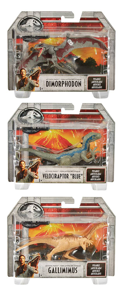 Image: Jurassic World Attack Pack Dino Action Figure Assortment  - Mattel Toys