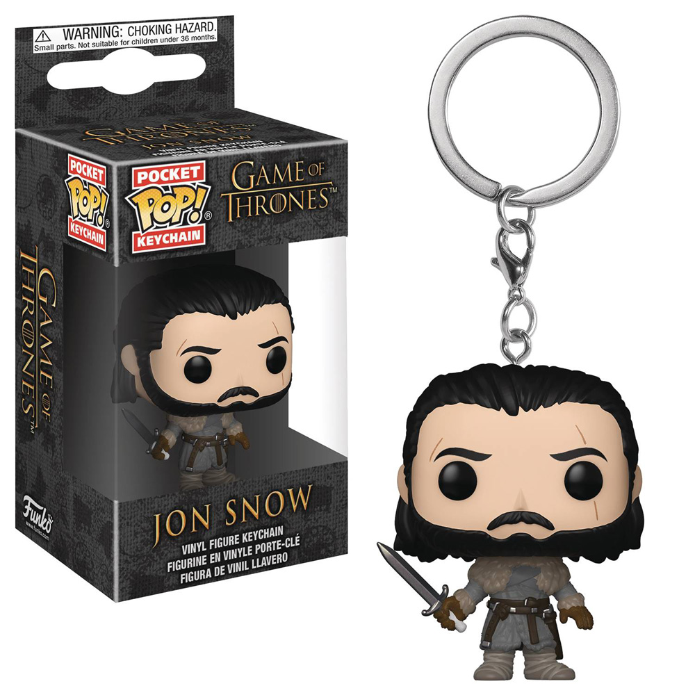 Image: Pocket Pop! Game of Thrones Figure Keychain: S8 Jon Snow  (Beyond Wall) - Funko