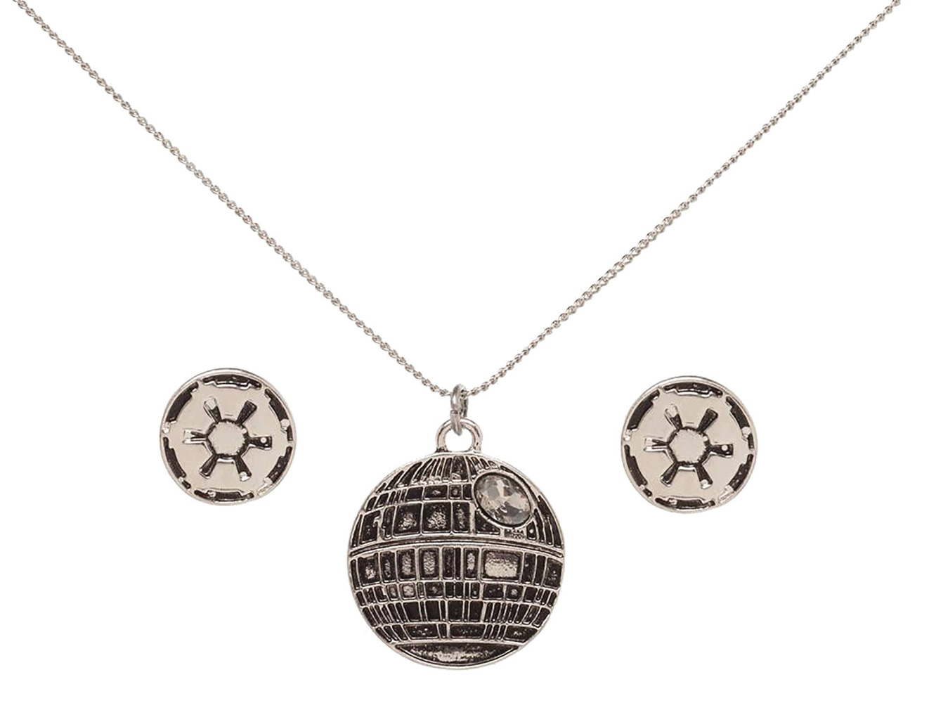 Image: Star Wars Earring & Necklace Set: Death Star  (w/Tray) - Bioworld Merchandising