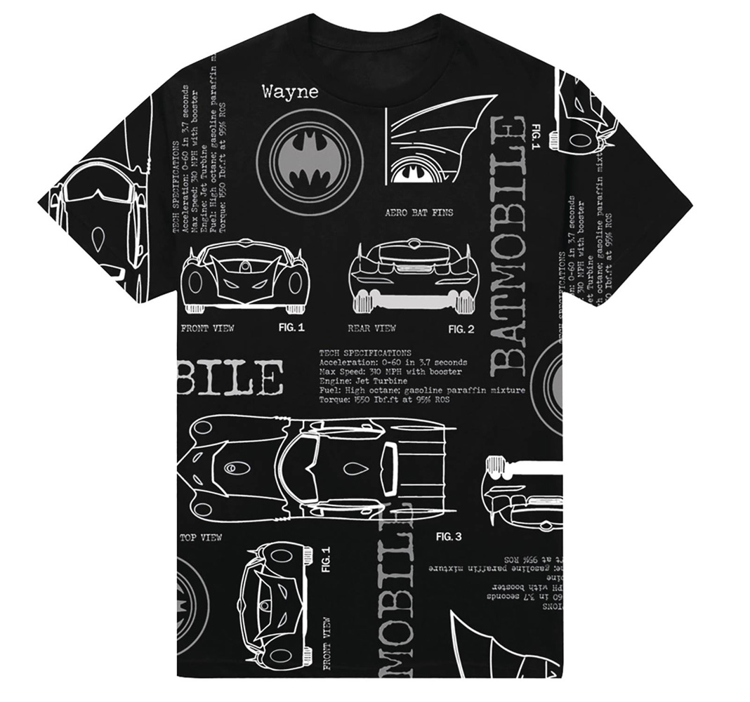 Image: Batman T-Shirt: Batmobile Specs [Black]  (L) - New Moda LLC