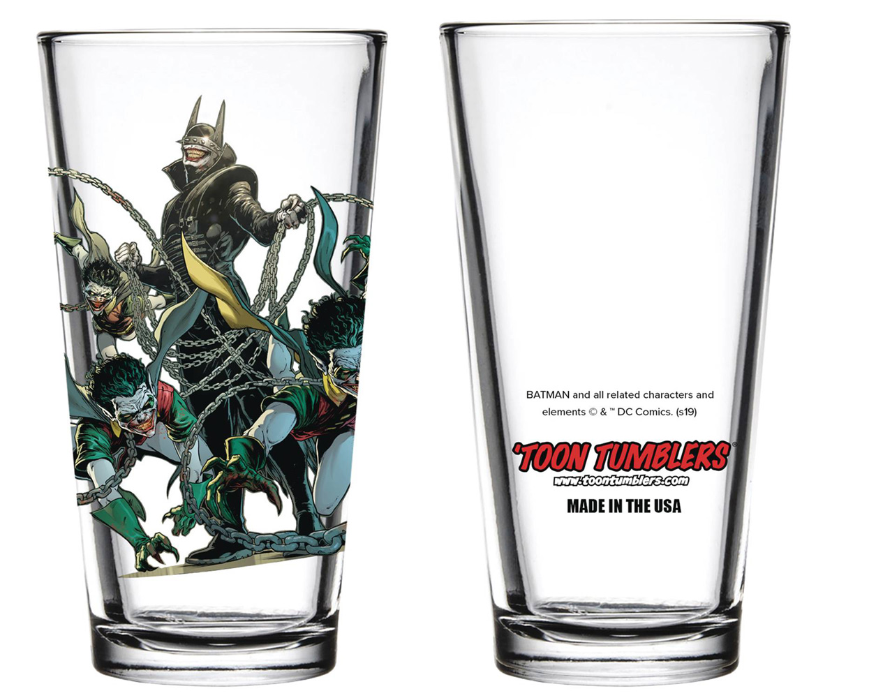 Image: DC Toon Tumblers Glass: Batman Metal  - Popfun Merchandising LLC