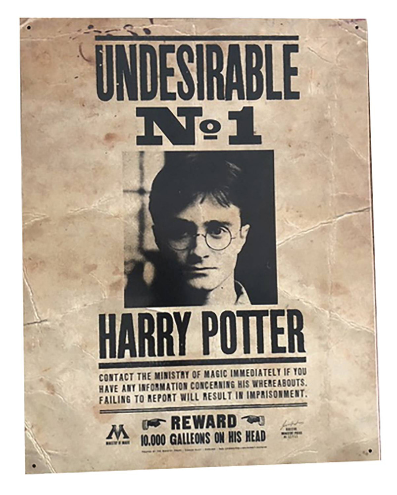 Image: Harry Potter Tin Sign: Number One Undesirable  (12x16) - Popfun Merchandising LLC