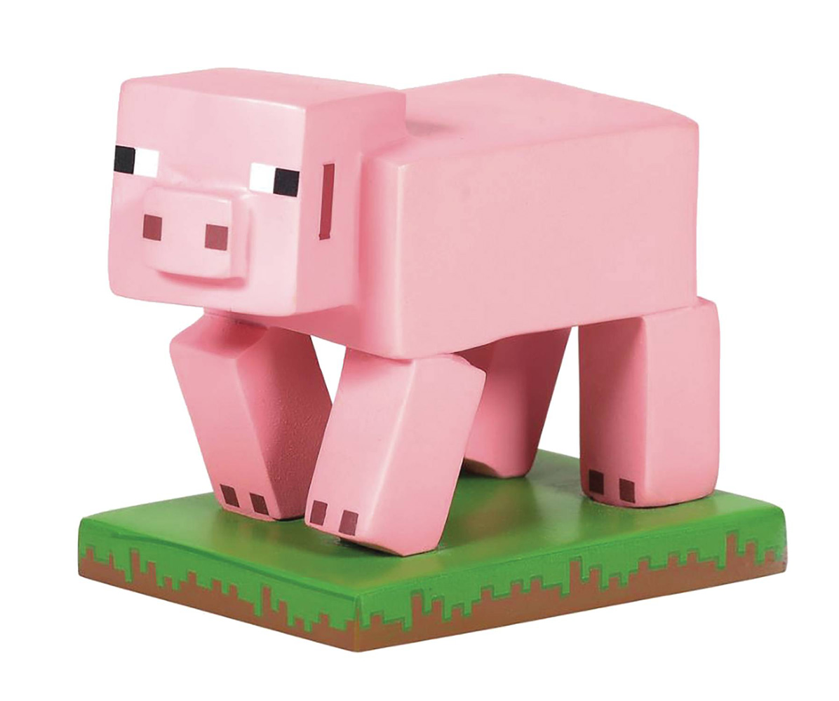 Image: D56 Minecraft Figure: Pig  (1.75-Inch) - Enesco Corporation