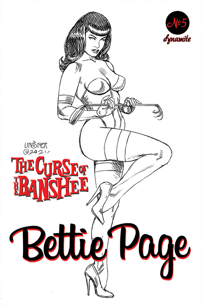 Image: Bettie Page and the Curse of the Banshee Vol. 05 #5 (cover H incentive 1:25 - Linsner B&W) - Dynamite