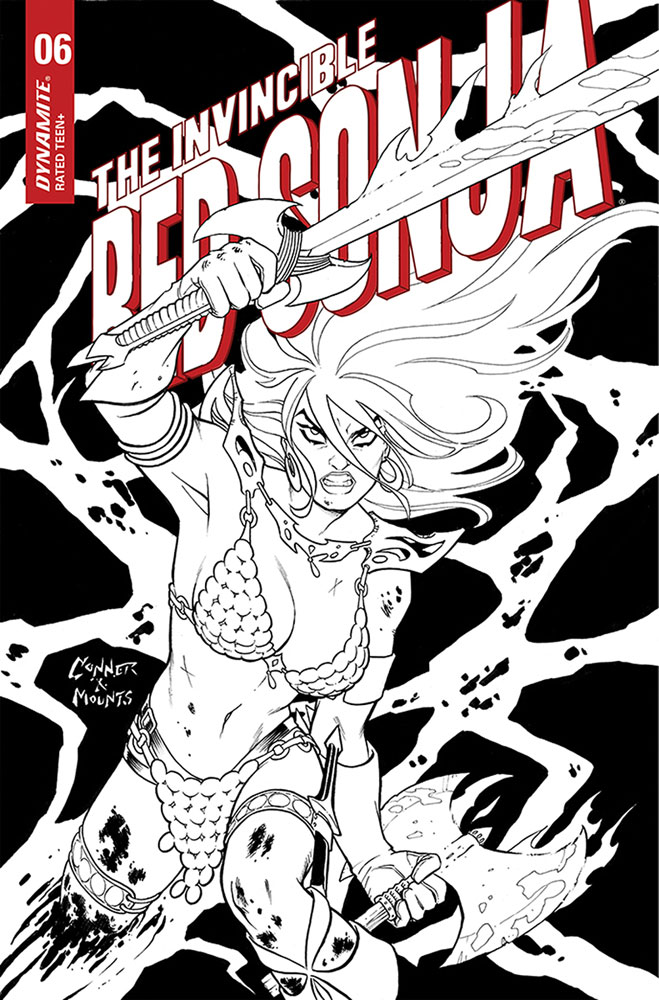 Image: Invincible Red Sonja #6 (cover G incentive 1:15 - Conner B&W)  [2021] - Dynamite
