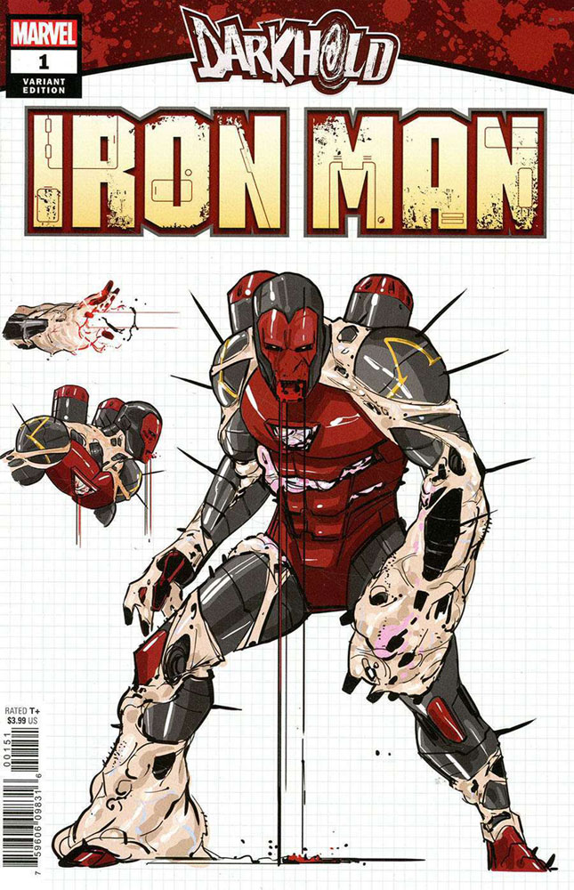 Image: Darkhold: Iron Man #1 (incentive 1:10 Design cover - Tormey)  [2021] - Marvel Comics