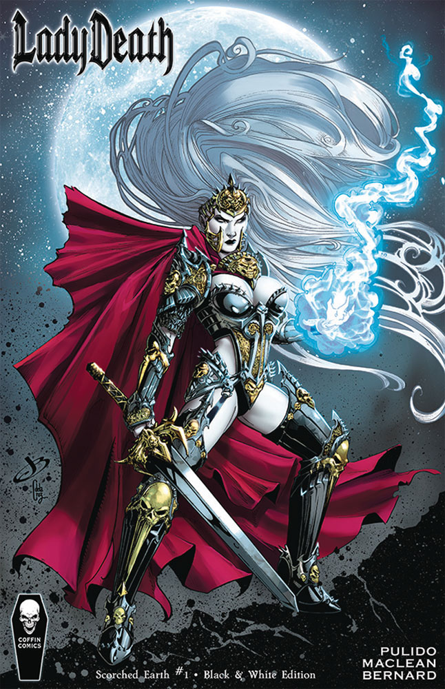Image: Lady Death: Scorched Earth #1 (variant B&W Edition) - Coffin Comics
