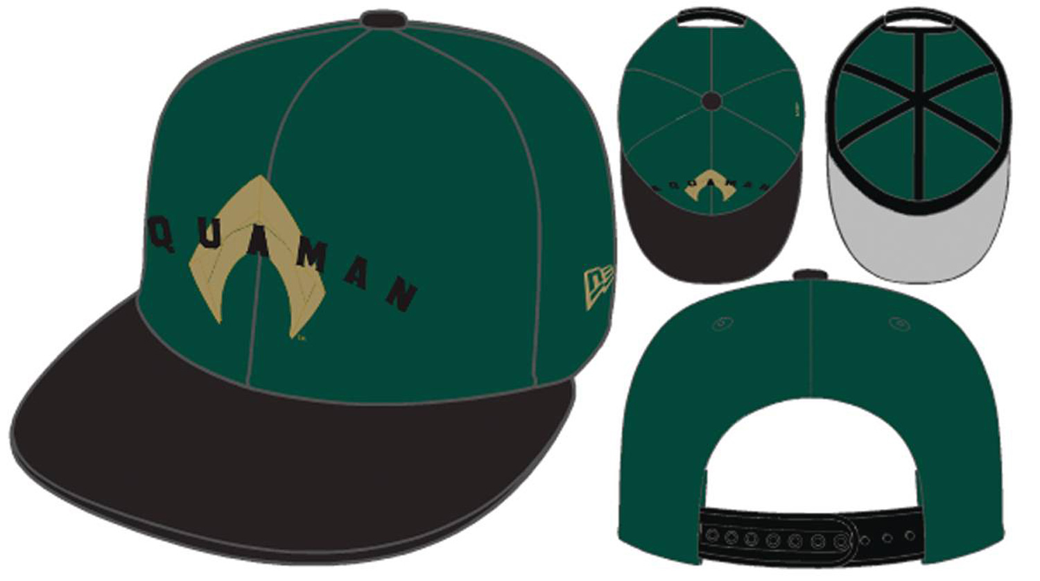 Image: Aquaman Movie Snap Back Cap  (9Fifty): Dark Green - New Era Cap Co