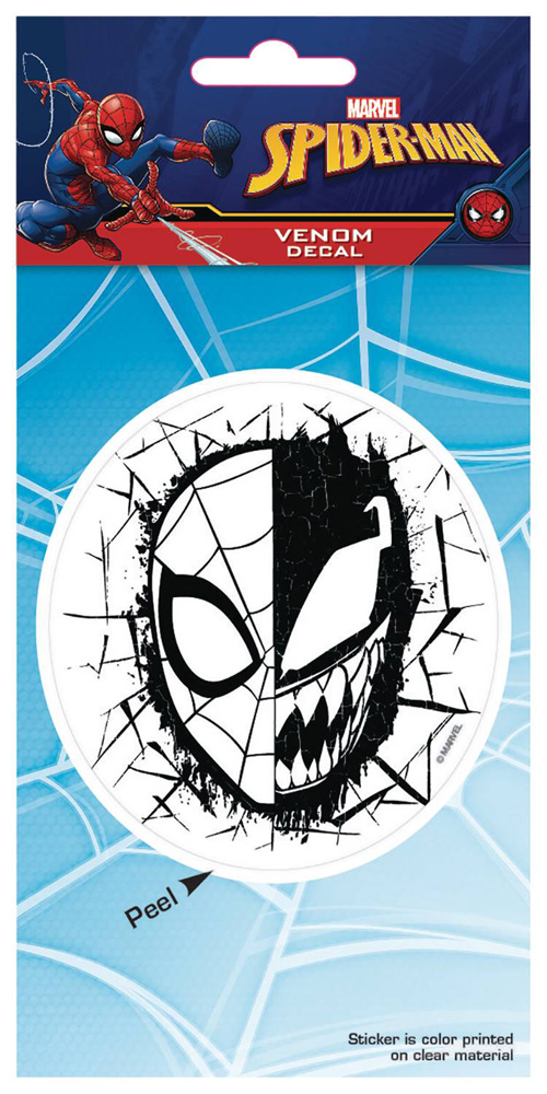 Image: Marvel Heroes Vinyl Decal: Spider-Man Foil Venom Half Face  - Elephant Gun, LLC