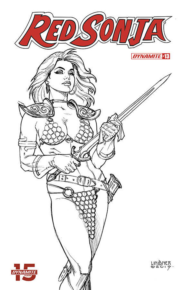 Image: Red Sonja Vol. 05 #13 (incentive 1:30 cover - Linsner B&W)  [2020] - Dynamite