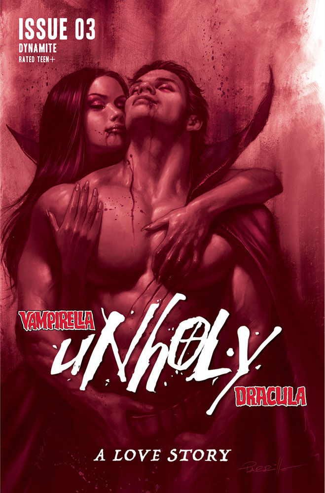 Image: Vampirella / Dracula: Unholy #3 (cover F incentive 1:10 - Parrillo tint) - Dynamite Entertainment