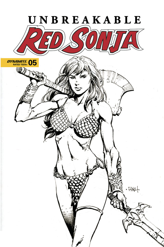 Image: Unbreakable Red Sonja #5 (cover D - Finch B&W) - Dynamite