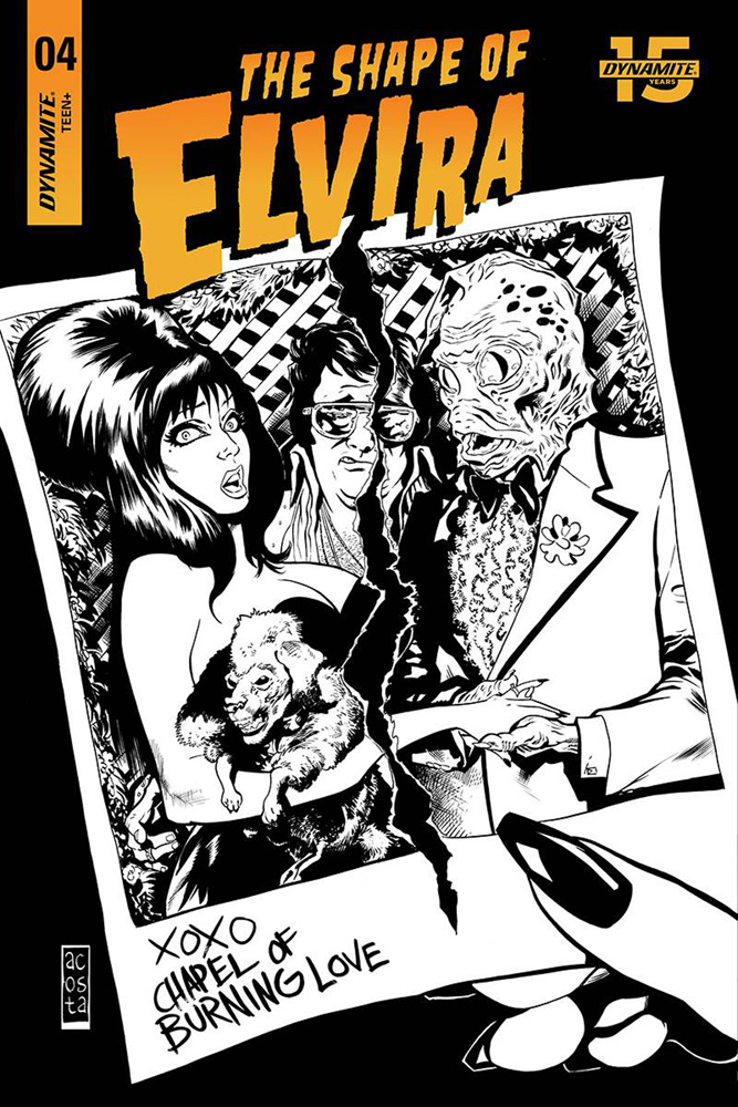 Image: Elvira: The Shape of Elvira #4 (incentive cover - Acosta B&W) (30-copy)  [2019] - Dynamite