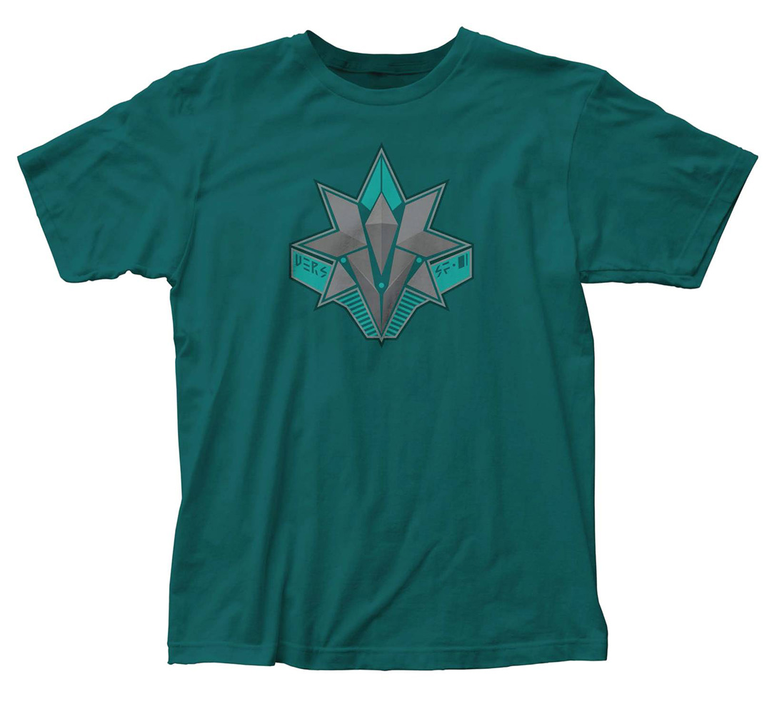 Image: Captain Marvel T-Shirt: Teal Logo  (L) - Impact Merchandising