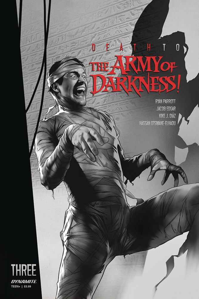 Image: Death to the Army of Darkness! #3 (incentive 1:30 cover - Oliver B&W) - Dynamite