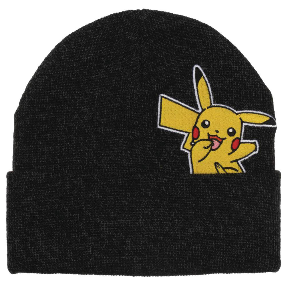 Image: Pokemon Pikachu Beanie: Embroidered Peak-A-Boo  - Bioworld Merchandising