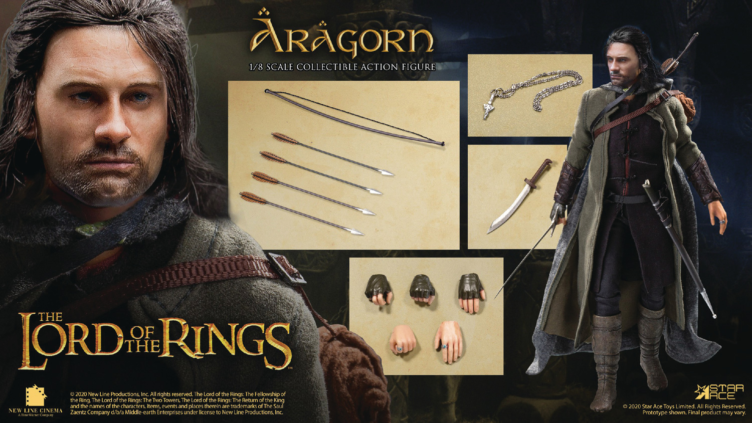 Image: Lord of the Rings Collectible Action Figure: Aragorn 2.0  (Special version) (1/8 scale) - Star Ace Toys Limited