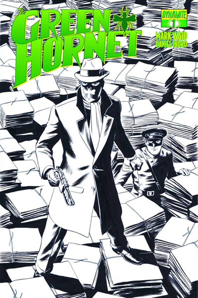 Image: Mark Waid Green Hornet #1 (15-copy Rivera B&W line art incentive cover) - Dynamite